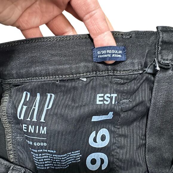 GAP Favorite Jegging Jeans Women’s 10/30 Black Raw Hem High Rise Stretch Skinny - Picture 3 of 6
